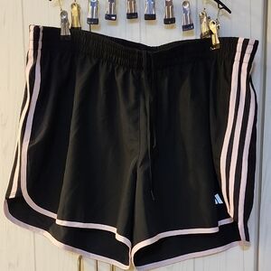 Adidas M20 Running Shorts Women’s 3X Black Clear Pink Athletic Training NWT
